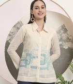 white pure cotton top with embroidey