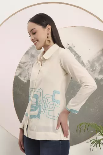 white pure cotton top with embroidey