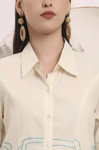 white pure cotton top with embroidey