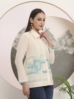 white pure cotton top with embroidey 5