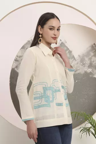 white pure cotton top with embroidey