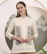 white pure cotton top with embroidery