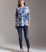 blue cotton peplum top