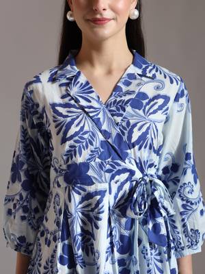 blue cotton peplum top 4