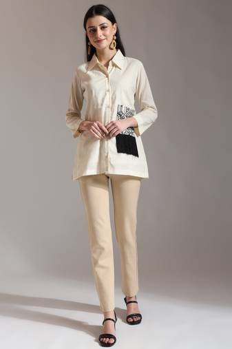 white pure cotton top with exquisite embroidery