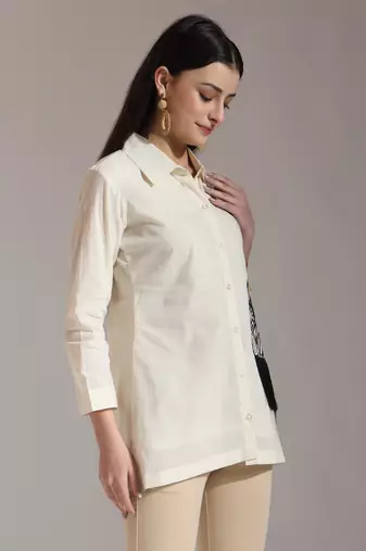 white pure cotton top with exquisite embroidery