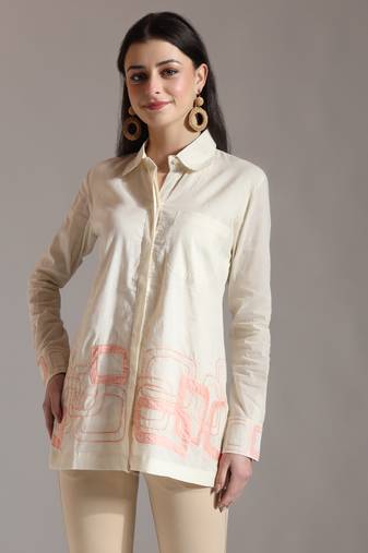 white pure cotton top with embroidery with lining
