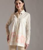 white pure cotton top with embroidery with lining