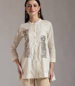 white pure cotton embroidered top