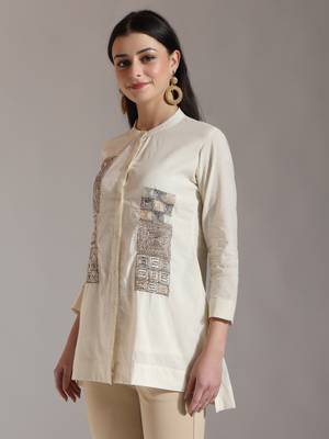 white pure cotton embroidered top 2