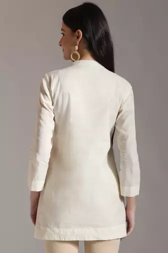 white pure cotton embroidered top