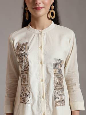white pure cotton embroidered top 4