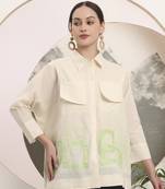 white pure cotton top with patch work