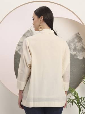 white pure cotton top with patch work 3