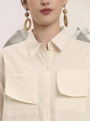 white pure cotton top with patch work 4