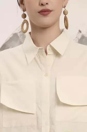 white pure cotton top with patch work