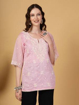 pink organza top 1