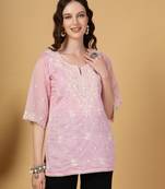 pink organza top