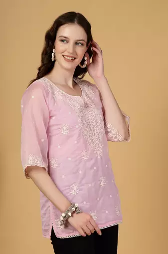 pink organza top