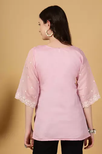 pink organza top