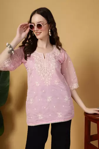 pink organza top