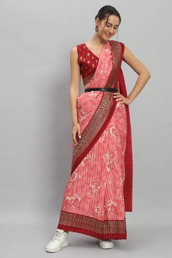 Floral woven design zari saree