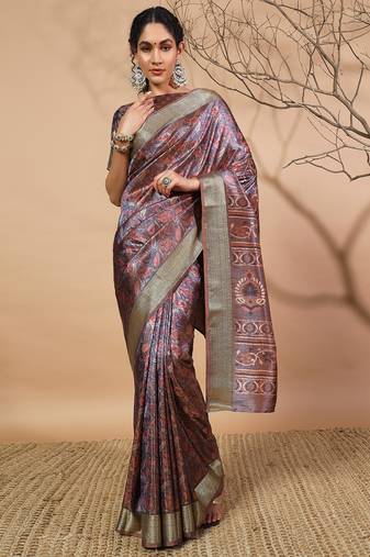 Floral zari art silk patola saree
