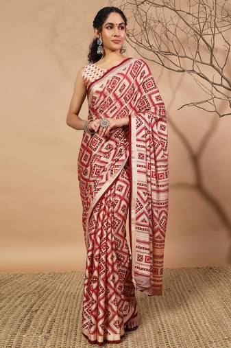 pink Batik printed moss brasso