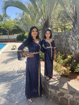 Designer Mother & Daughter Matching Set Kaftan Dress 1