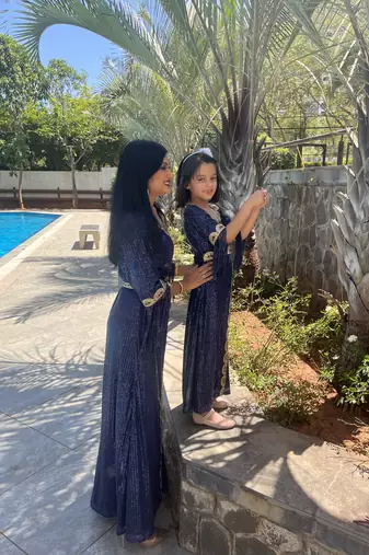 Designer Mother & Daughter Matching Set Kaftan Dress