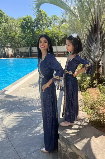 Designer Mother & Daughter Matching Set Kaftan Dress