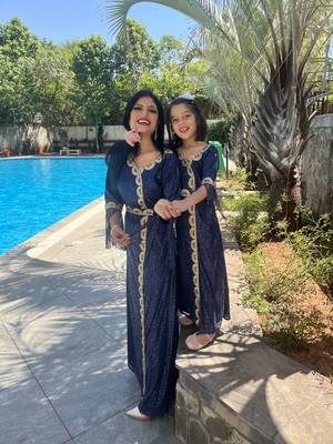 Designer Mother & Daughter Matching Set Kaftan Dress 4