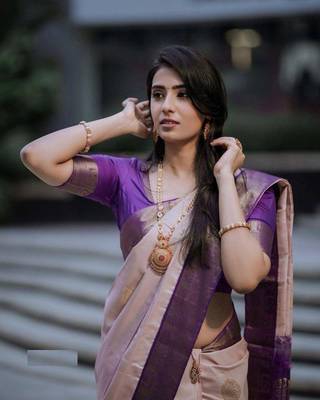 Multy color silk blend sarees with blouse 5
