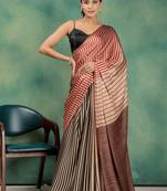 multicolor Striped satin saree