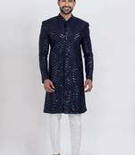 Navy designer indo western set for men