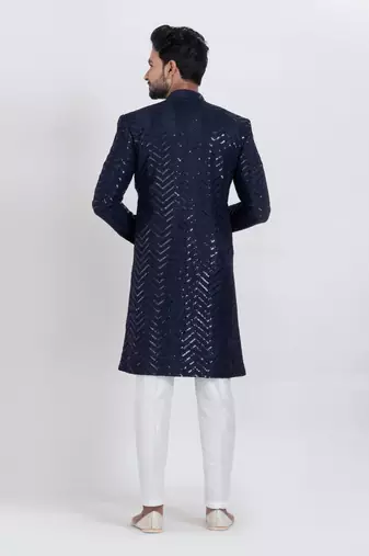 Navy designer indo western set for men