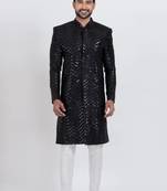 Black designer indo western set for men