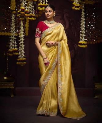 Amber Pure Banarasi Kanjivaram Heavy Work Border Designer Saree 1