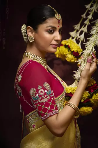 Amber Pure Banarasi Kanjivaram Heavy Work Border Designer Saree