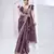 ready to wear mauve crepe satin silk handwork saree with stitched blouse