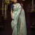 Light teal pure banarasi kanjivaram heavy work border designer saree