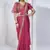 ready to wear ruby two tone satin silk handwork saree with stitched blouse
