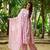 Pink & violet block printed cotton suit set