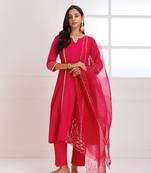 Panihari magenta gotapatti suit set