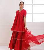 Panihari red gotapatti sharara set