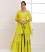 Panihari green gotapatti sharara set