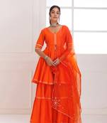 Panihari orange gotapatti sharara set