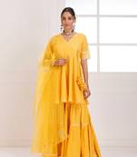 Panihari mustard gotapatti sharara set