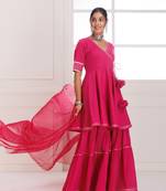 Panihari magenta gotapatti sharara set