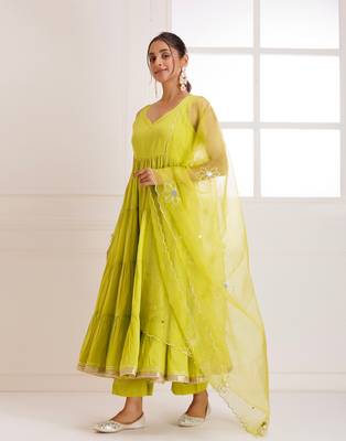 Panihari green gotapatti anarkali suit set 3